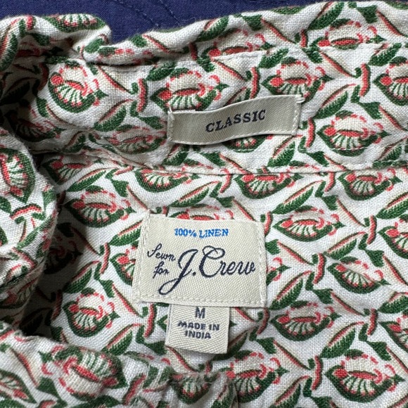 J. Crew Men's‎ Classic Fit Linen Short Sleeve Button Up Shirt Size M AOP - Picture 4 of 6